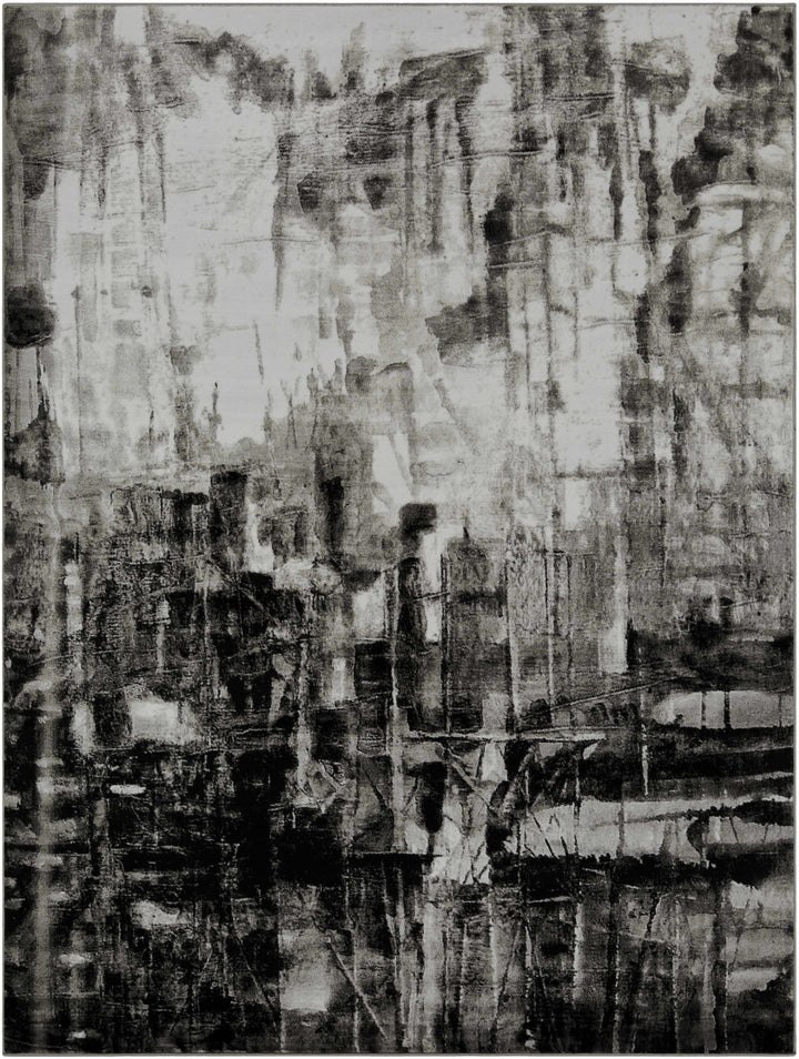 Westpoint Black And Ivory Modern Abstract Design Area Rug