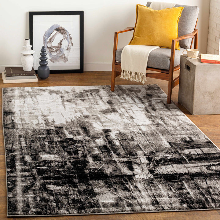 Westpoint Black And Ivory Modern Abstract Design Area Rug