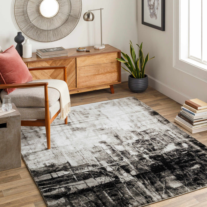 Westpoint Black And Ivory Modern Abstract Design Area Rug