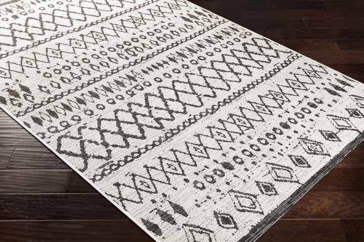 Westside Modern Style Ivory And Black Outdoor Area Rug