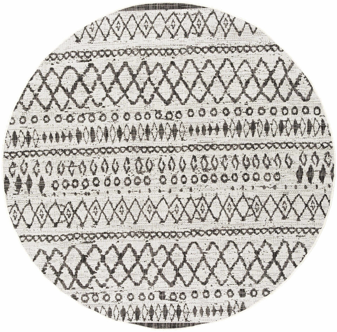 Westside Modern Style Ivory And Black Outdoor Area Rug