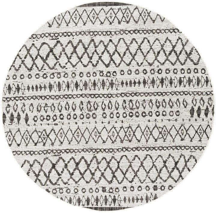 Westside Modern Style Ivory And Black Outdoor Area Rug