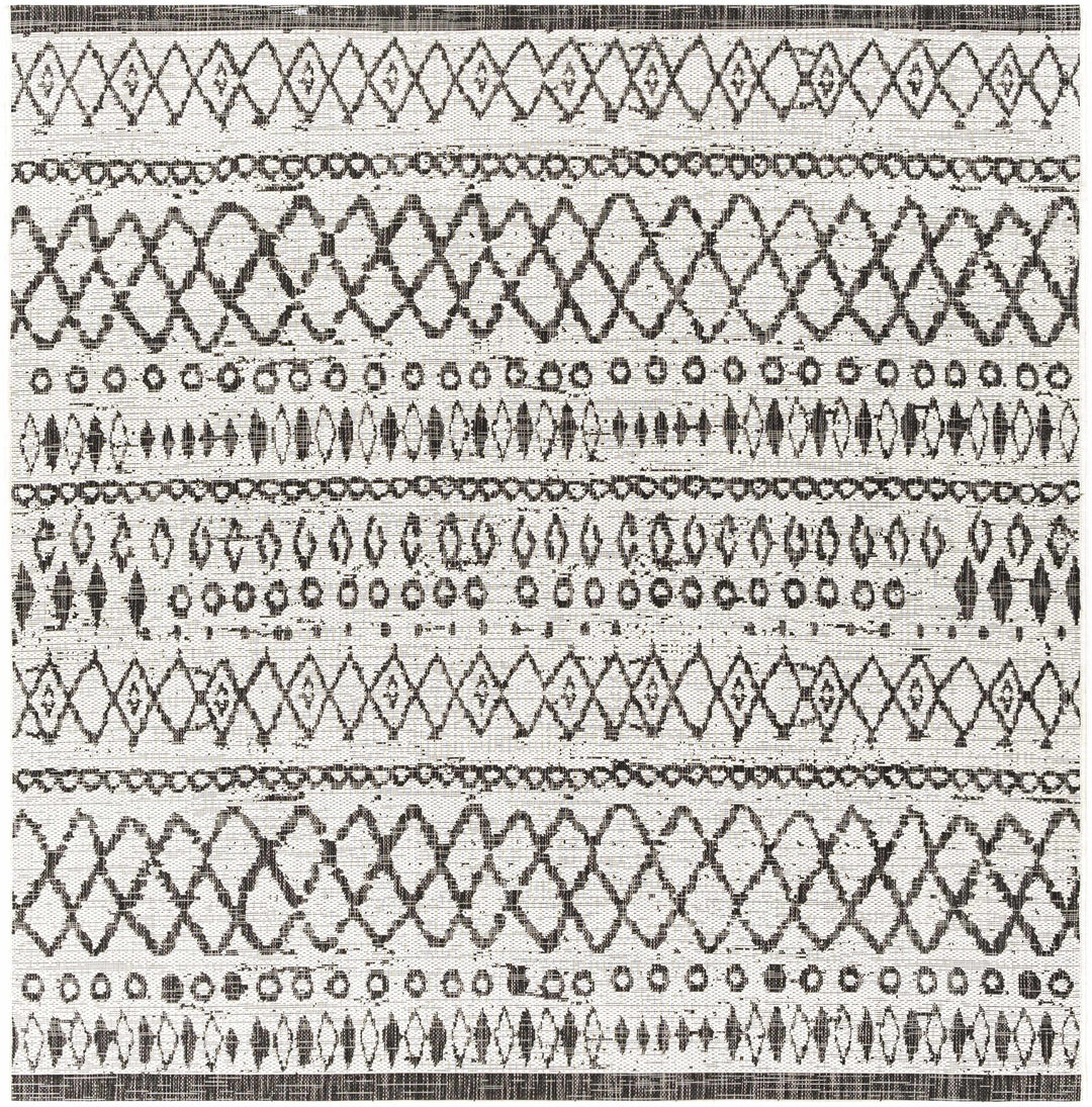 Westside Modern Style Ivory And Black Outdoor Area Rug