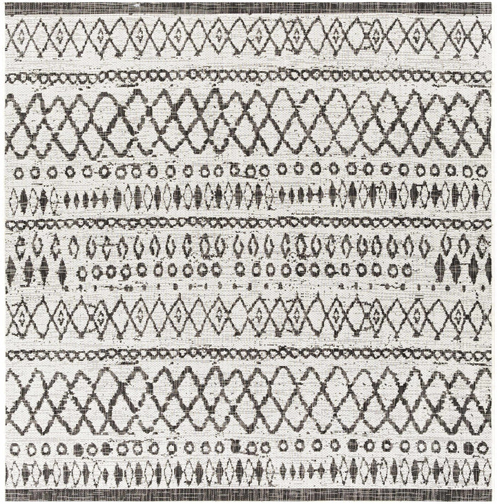 Westside Modern Style Ivory And Black Outdoor Area Rug