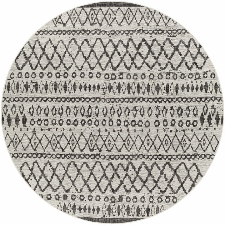 Westside Modern Style Ivory And Black Outdoor Area Rug