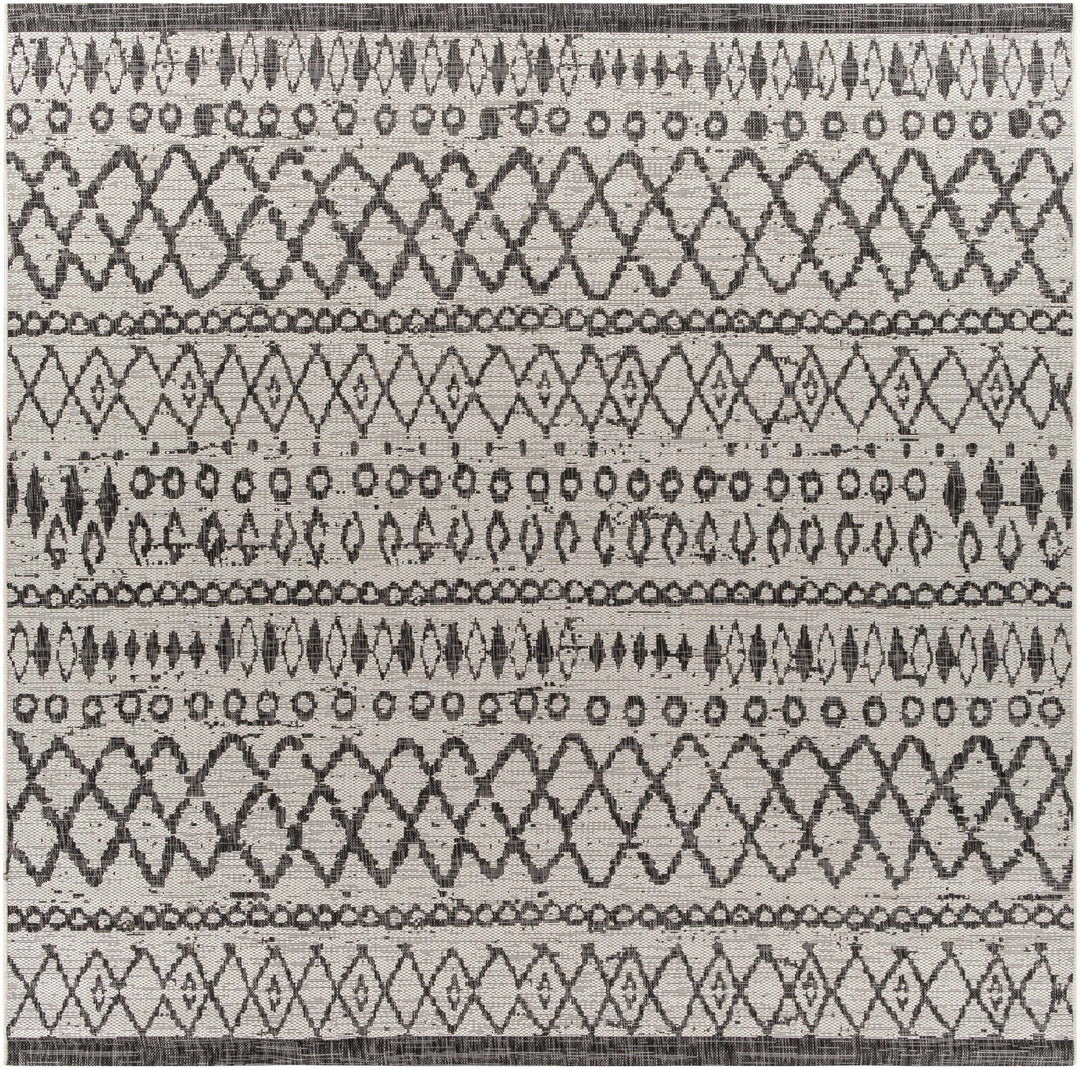 Westside Modern Style Ivory And Black Outdoor Area Rug