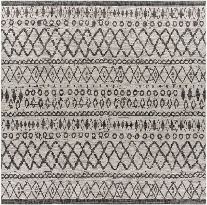 Westside Modern Style Ivory And Black Outdoor Area Rug