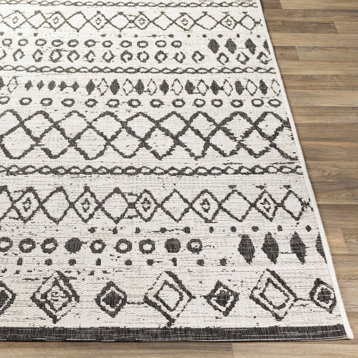 Westside Modern Style Ivory And Black Outdoor Area Rug