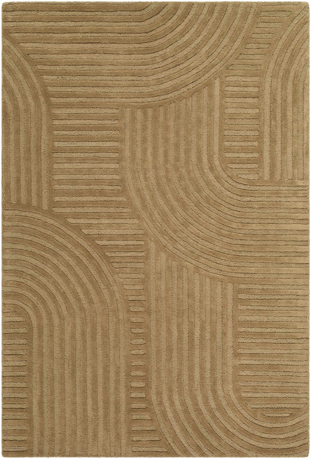 Whan Contemporary Camel Hand Tufted Wool Area Rug - The Rug Decor