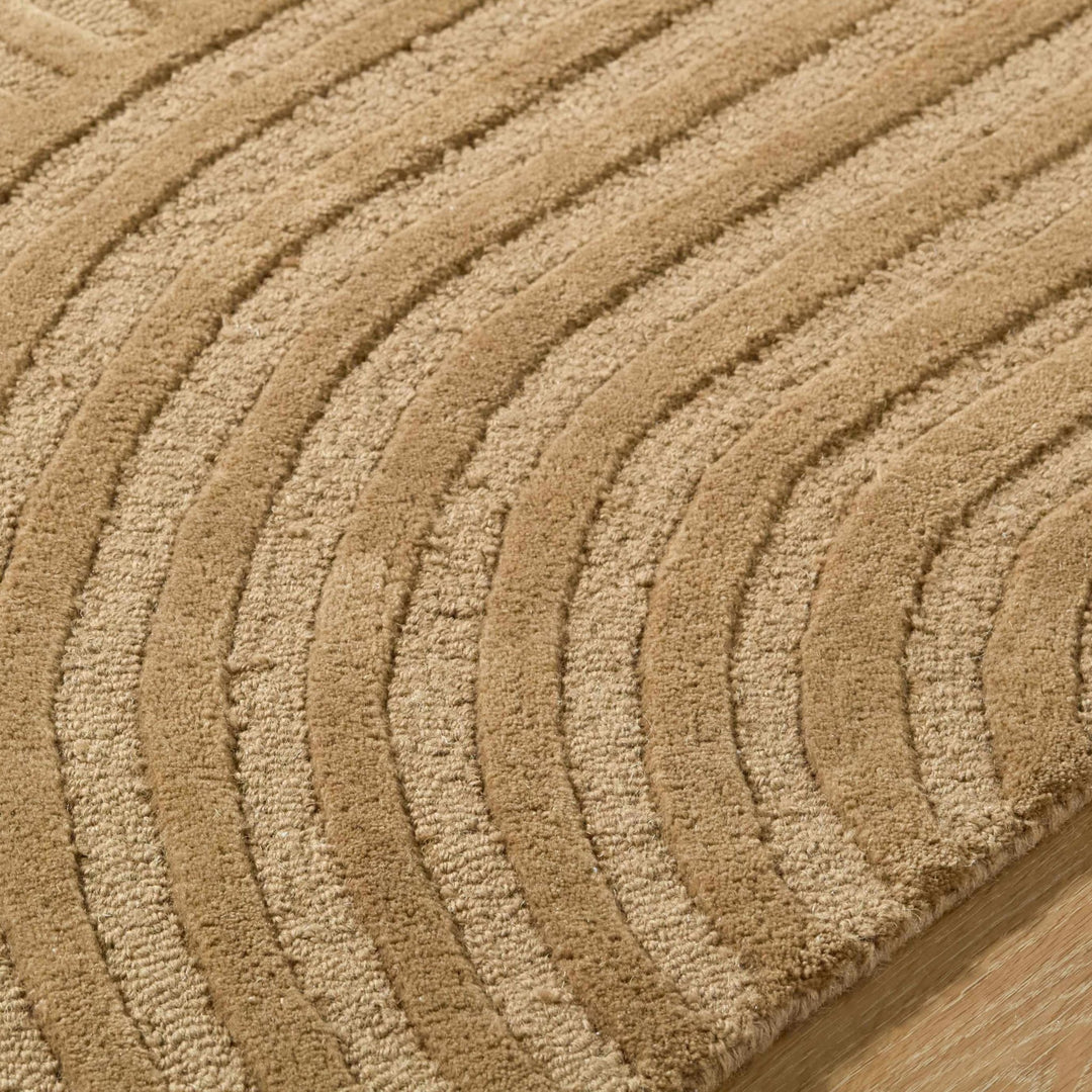 Whan Contemporary Camel Hand Tufted Wool Area Rug - The Rug Decor