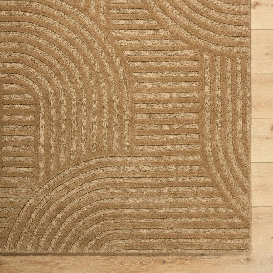 Whan Contemporary Camel Hand Tufted Wool Area Rug - The Rug Decor