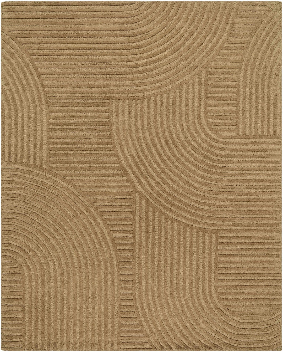 Whan Contemporary Camel Hand Tufted Wool Area Rug - The Rug Decor