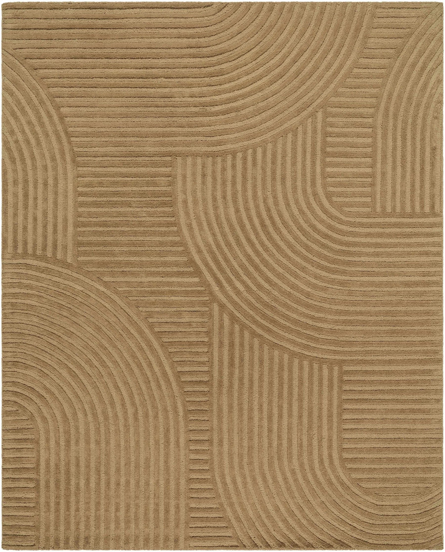 Whan Contemporary Camel Hand Tufted Wool Area Rug - The Rug Decor