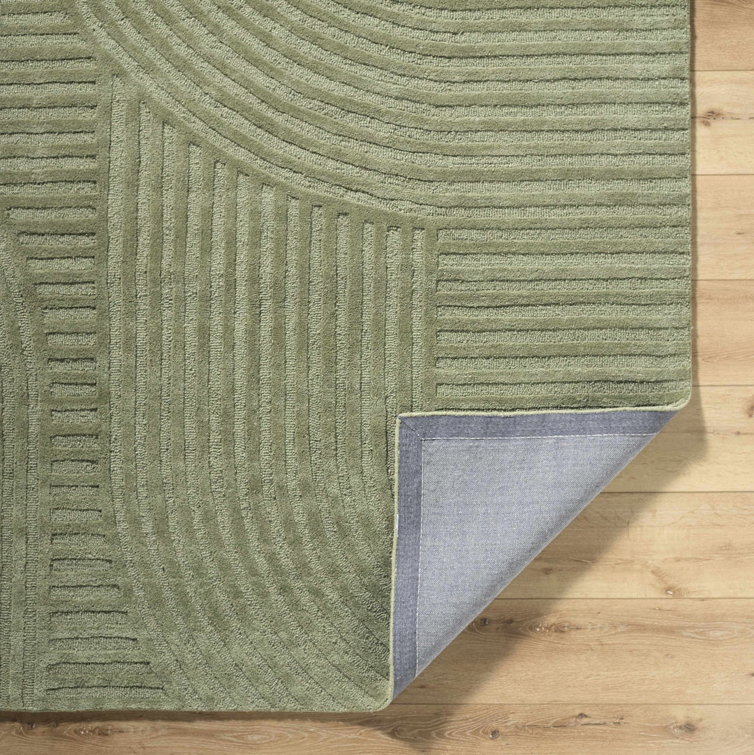 Whan Contemporary Geometrical Olive Hand Tufted Area Rug - The Rug Decor