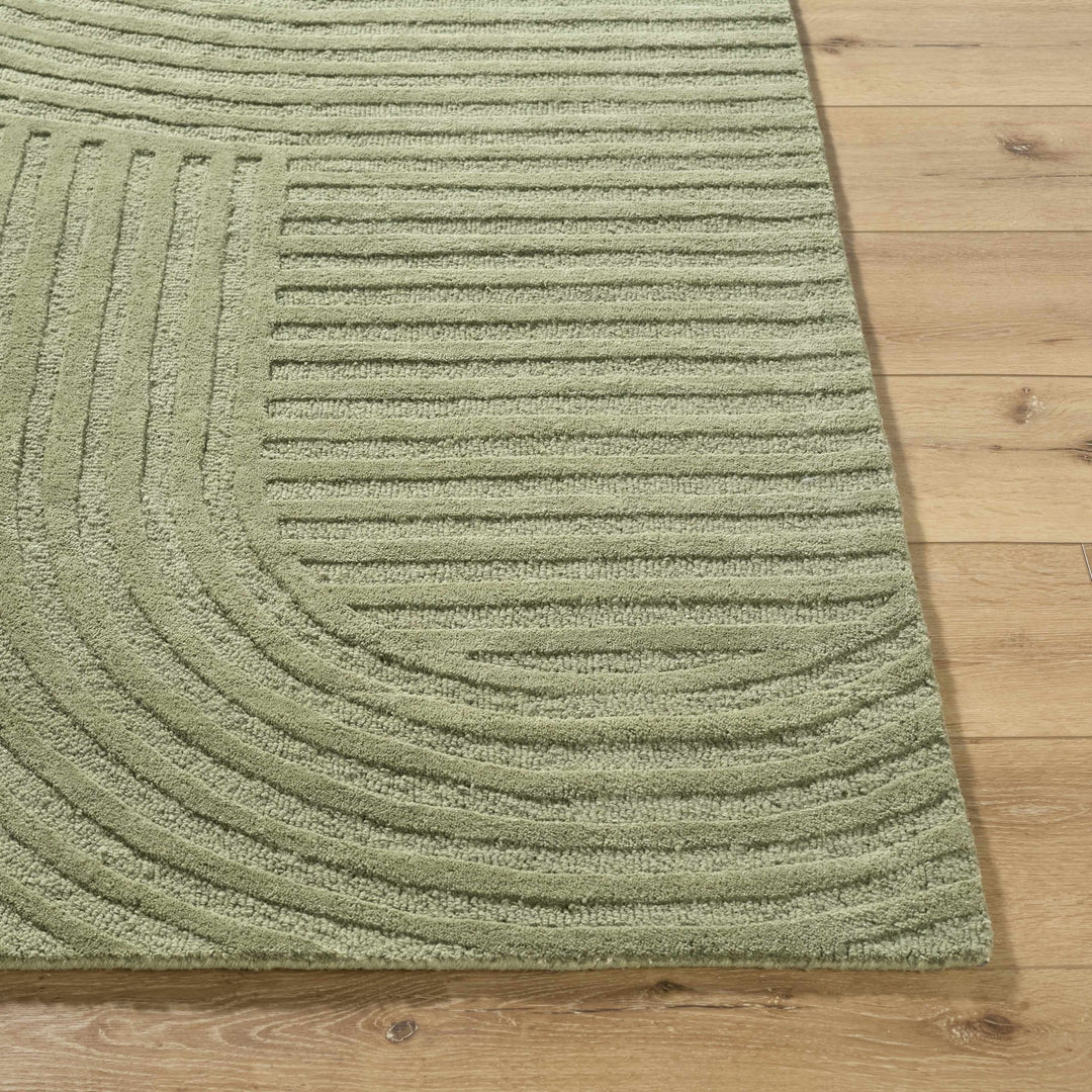 Whan Contemporary Geometrical Olive Hand Tufted Area Rug - The Rug Decor