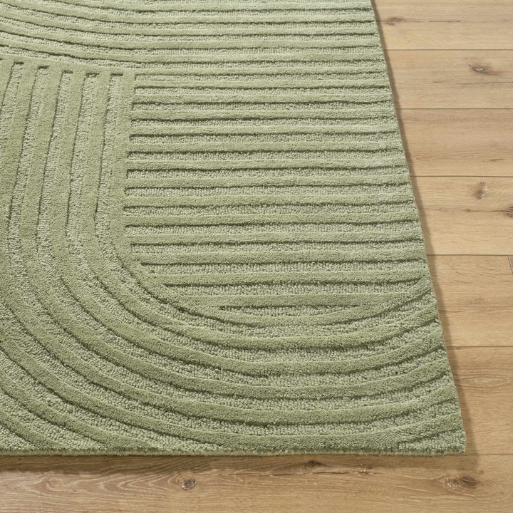 Whan Contemporary Geometrical Olive Hand Tufted Area Rug - The Rug Decor