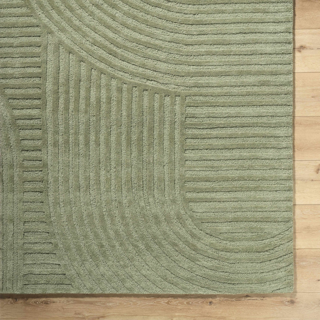Whan Contemporary Geometrical Olive Hand Tufted Area Rug - The Rug Decor