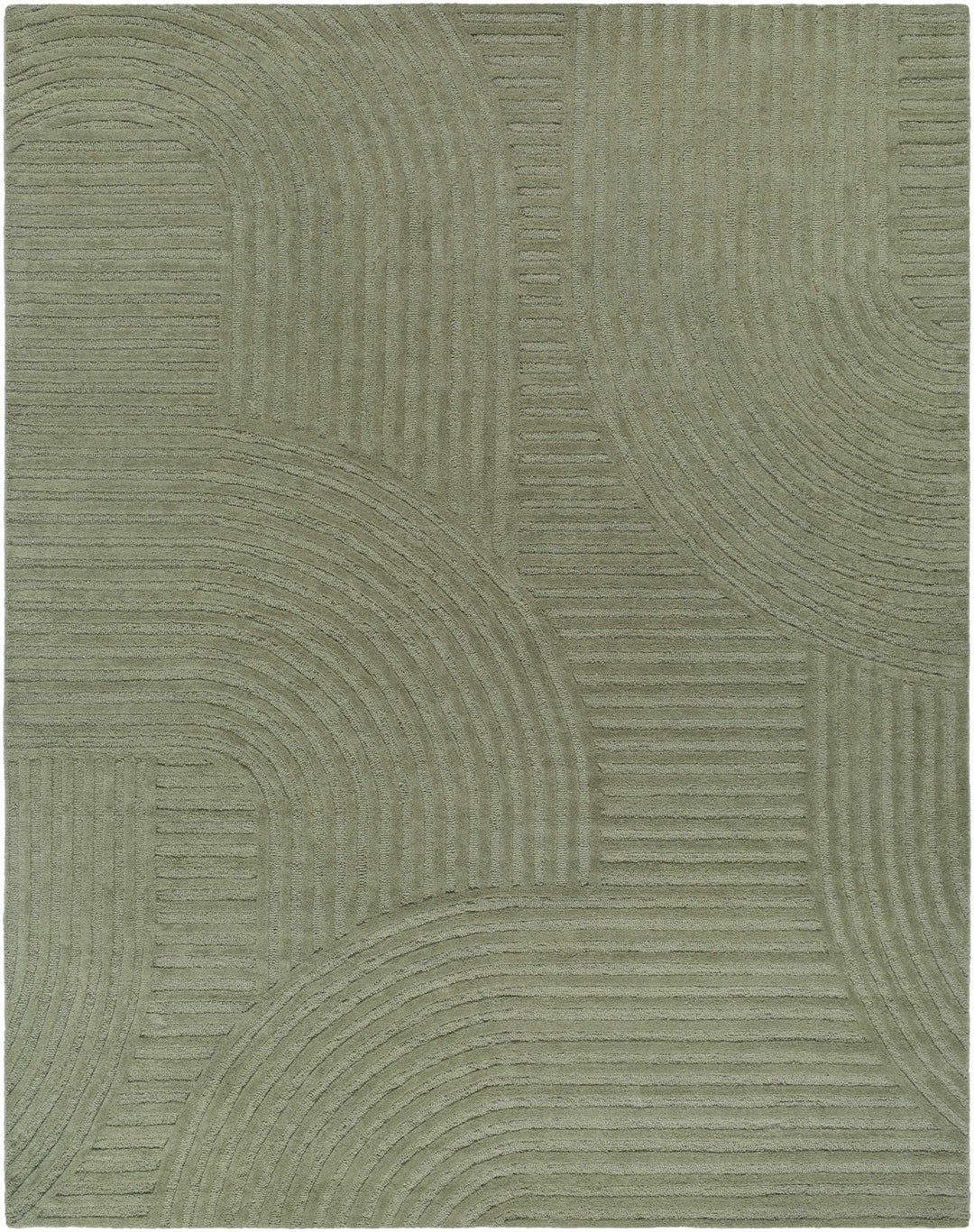 Whan Contemporary Geometrical Olive Hand Tufted Area Rug - The Rug Decor