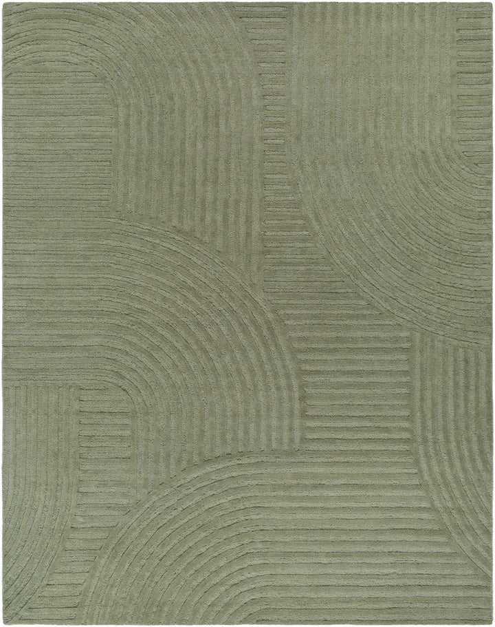 Whan Contemporary Geometrical Olive Hand Tufted Area Rug - The Rug Decor