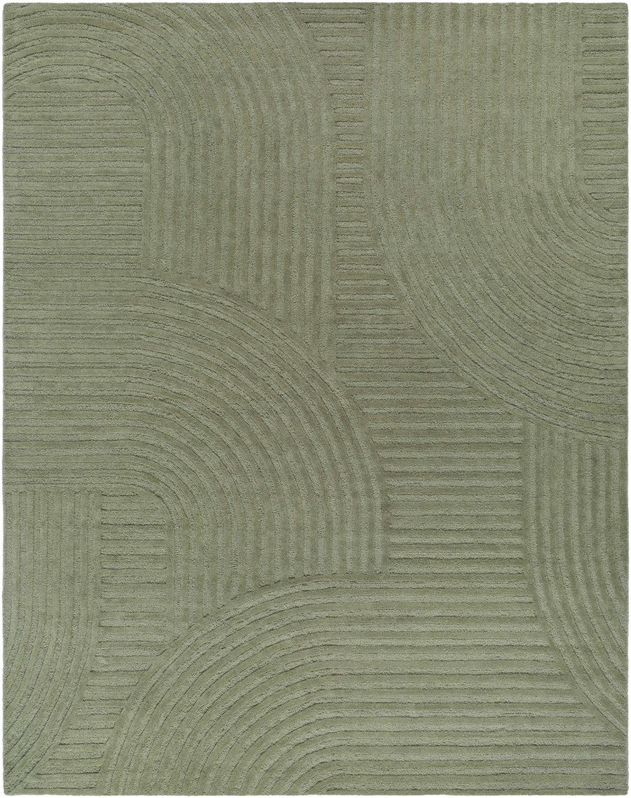 Whan Contemporary Geometrical Olive Hand Tufted Area Rug - The Rug Decor