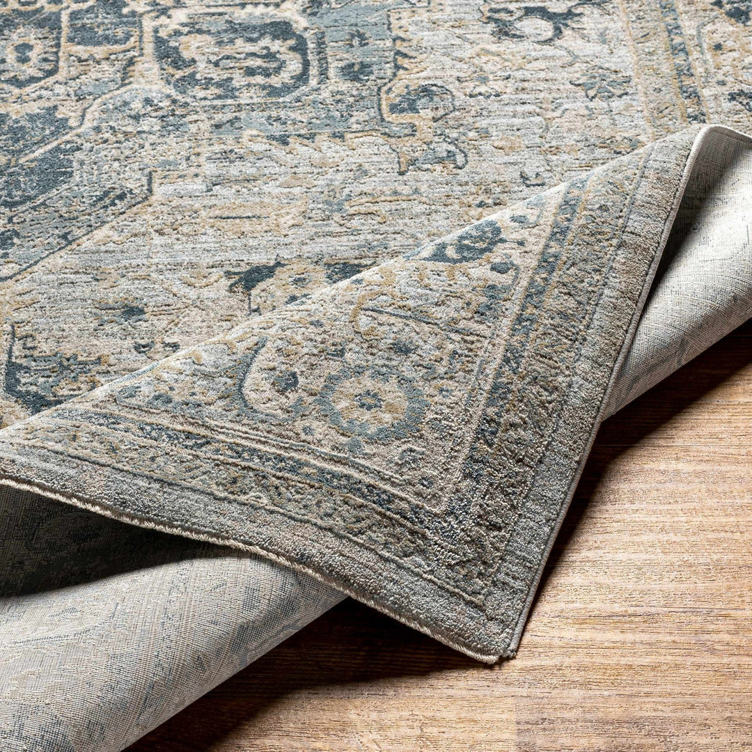 Whangamata Traditional Design Gray And Beige Area Rug - The Rug Decor
