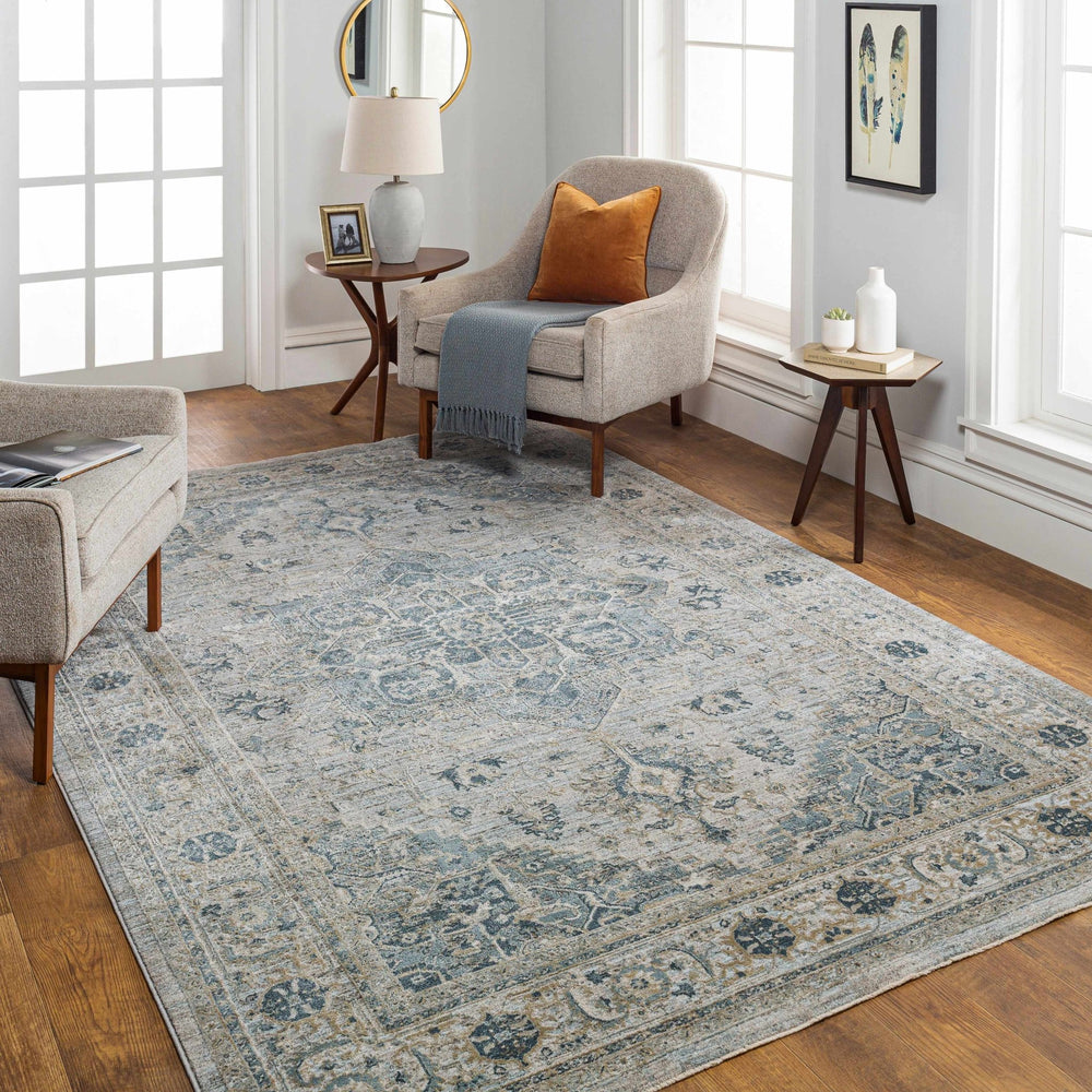 Whangamata Traditional Design Gray And Beige Area Rug - The Rug Decor