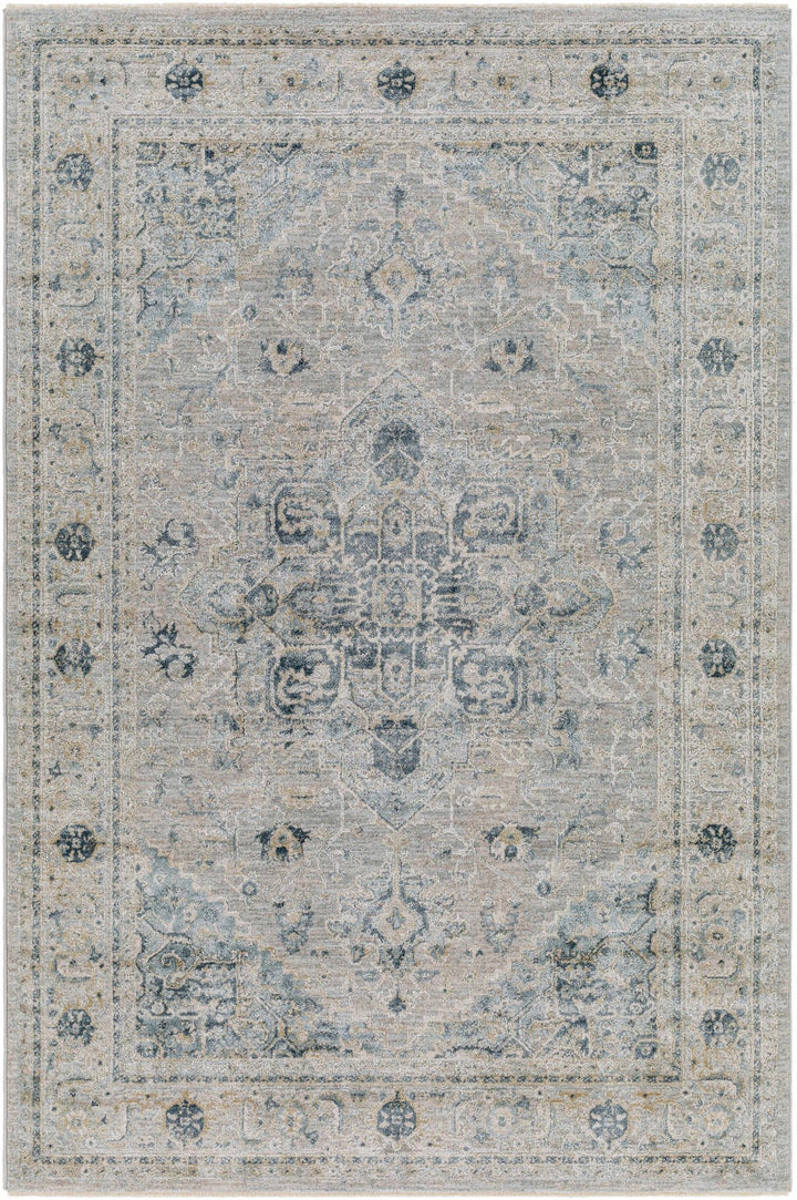 Whangamata Traditional Design Gray And Beige Area Rug - The Rug Decor