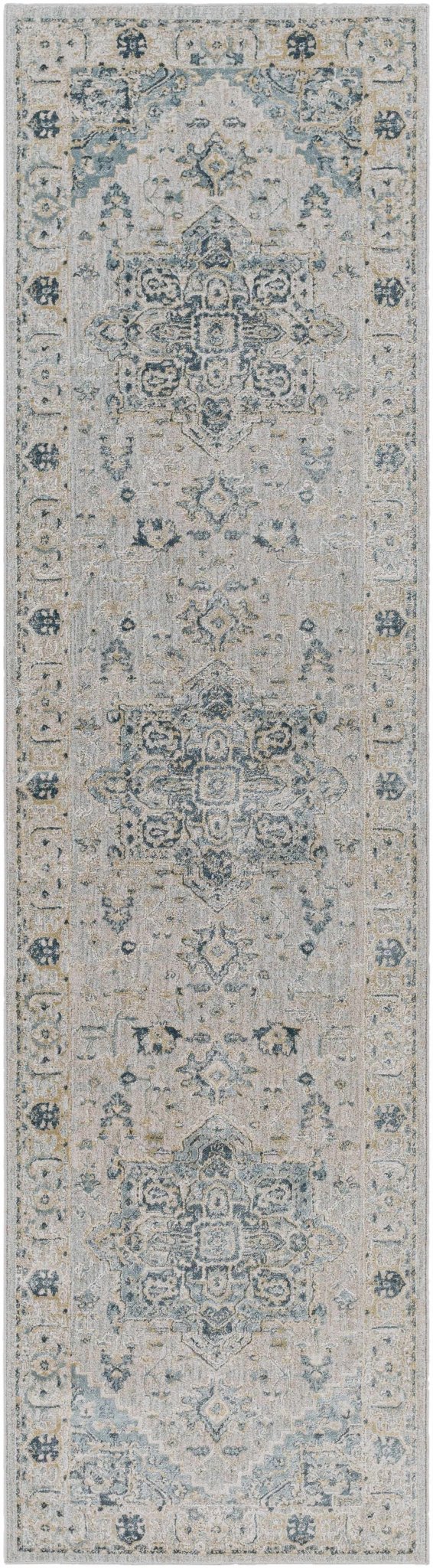 Whangamata Traditional Design Gray And Beige Area Rug - The Rug Decor
