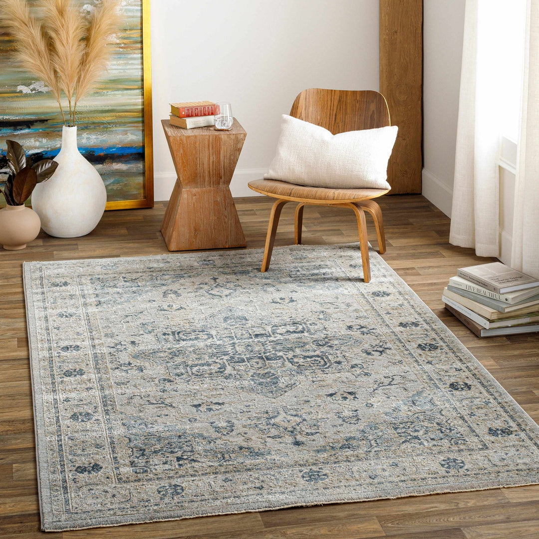 Whangamata Traditional Design Gray And Beige Area Rug - The Rug Decor