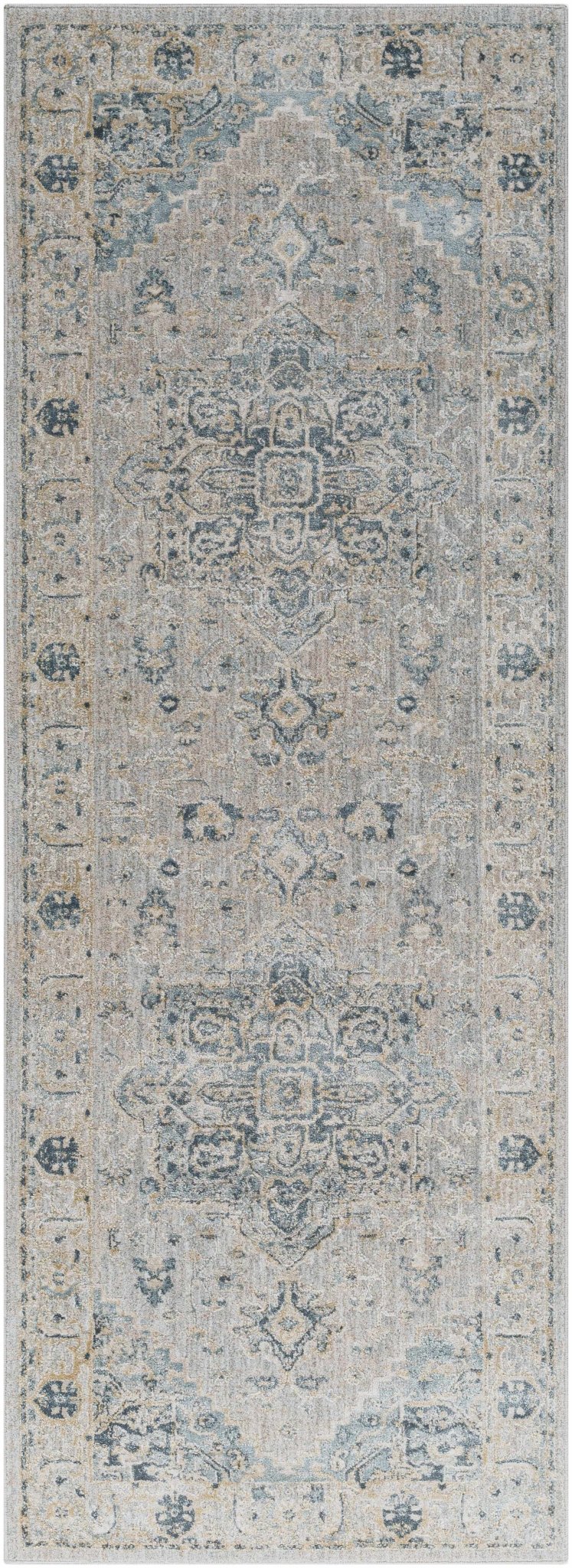 Whangamata Traditional Design Gray And Beige Area Rug - The Rug Decor