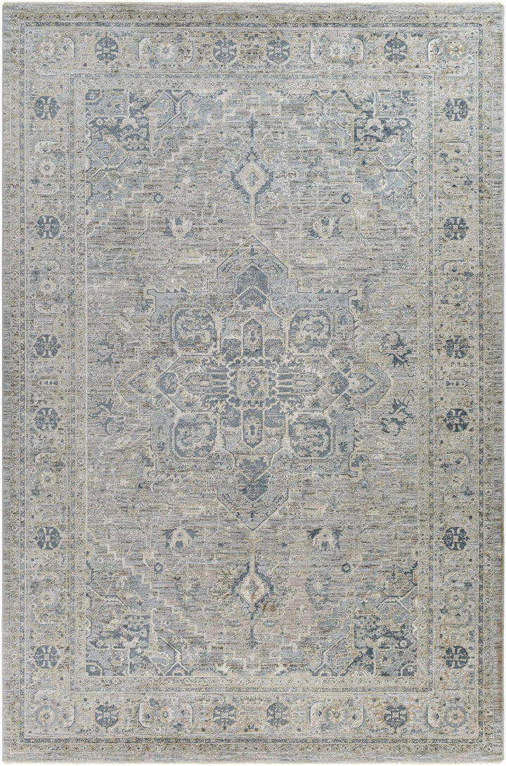 Whangamata Traditional Design Gray And Beige Area Rug - The Rug Decor