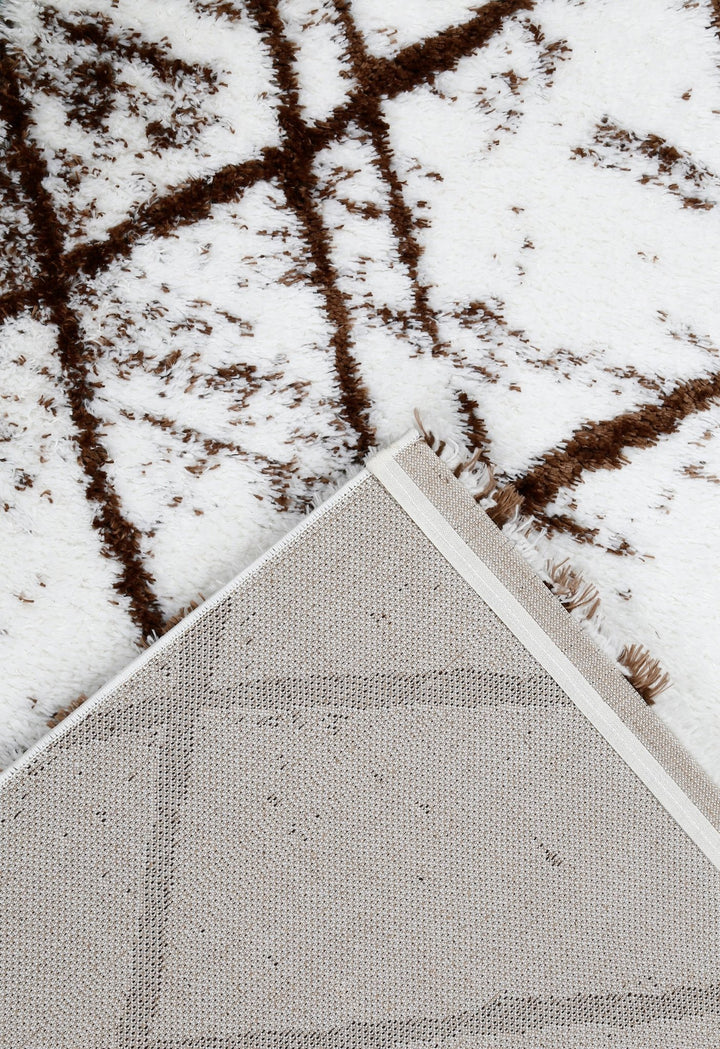 White And Brown Modern Style 5x7 Rug - The Rug Decor