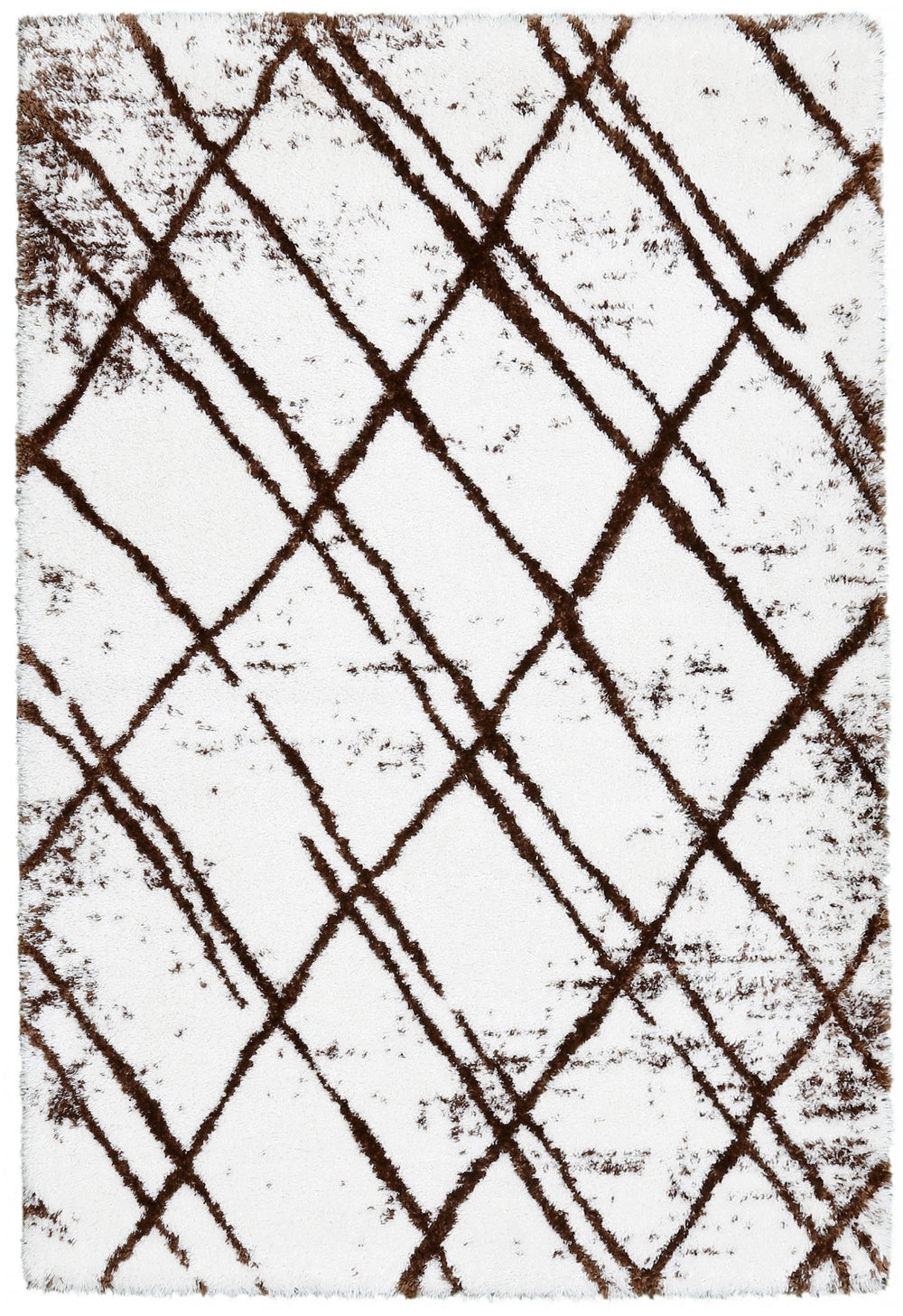 White And Brown Modern Style 5x7 Rug - The Rug Decor