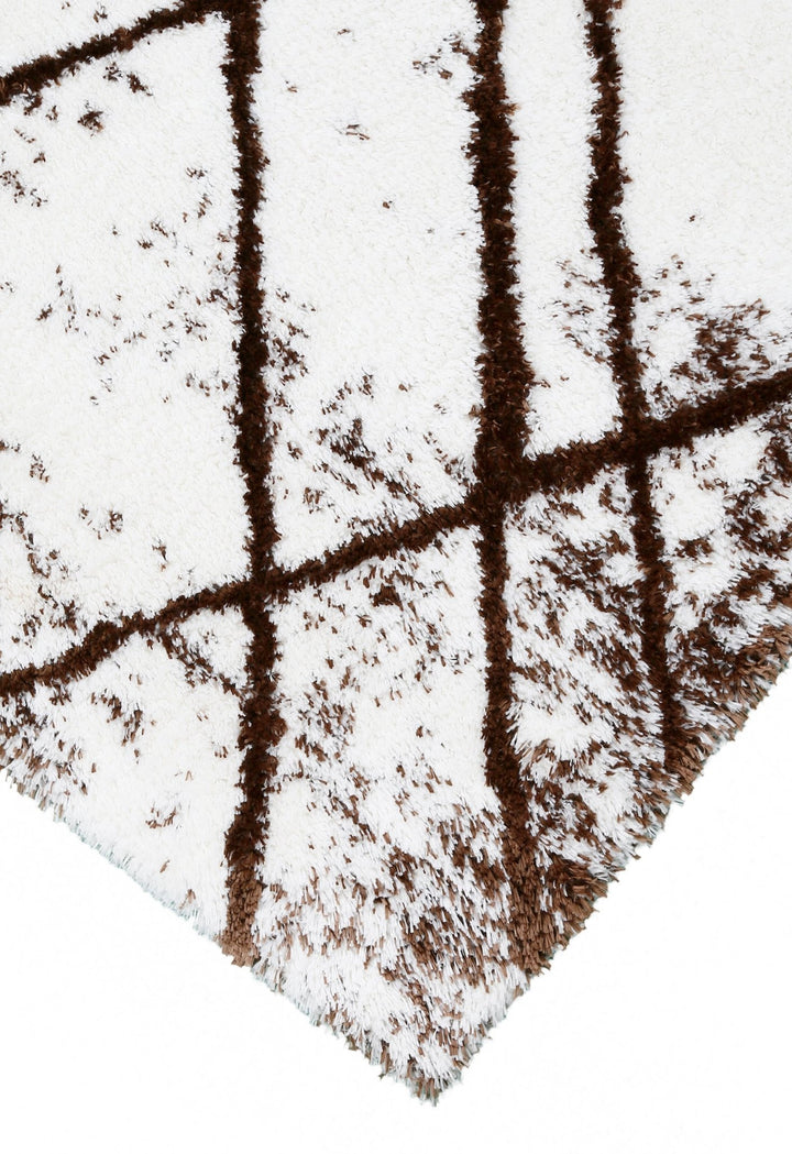 White And Brown Modern Style 5x7 Rug - The Rug Decor