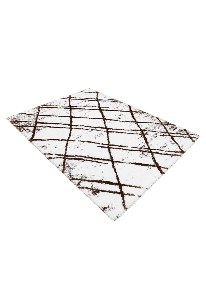 White And Brown Modern Style 5x7 Rug - The Rug Decor