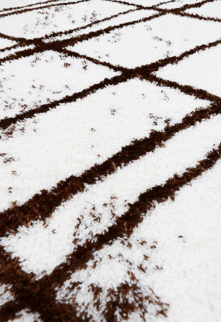 White And Brown Modern Style 5x7 Rug - The Rug Decor