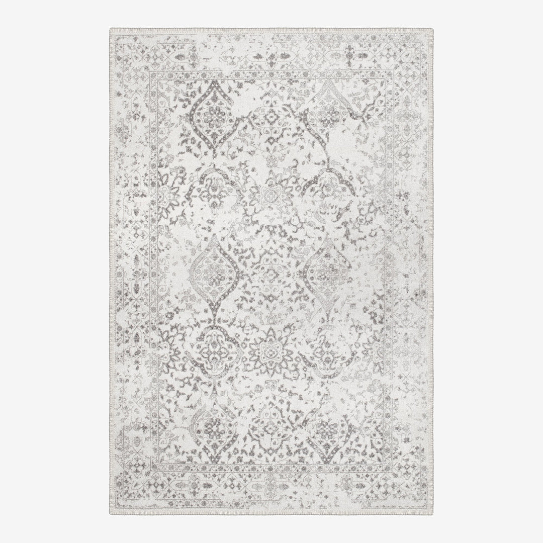 White Transitional Design Machine Washable Cotton Area Rug - The Rug Decor
