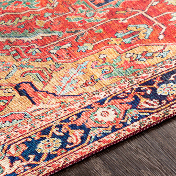 Whittingham Rust And Blue Traditional Heriz Design Area Rug - The Rug Decor