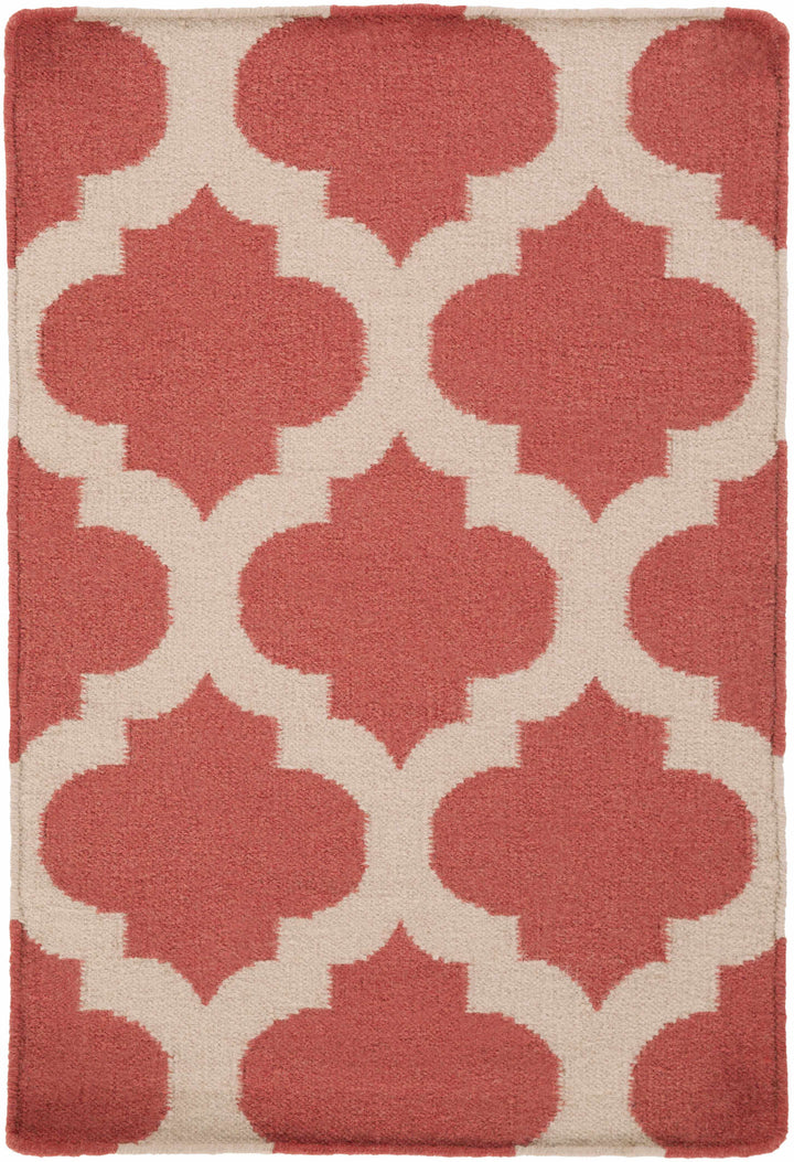Whitelaw Contemporary Geometrical Peach And Beige Area Rug