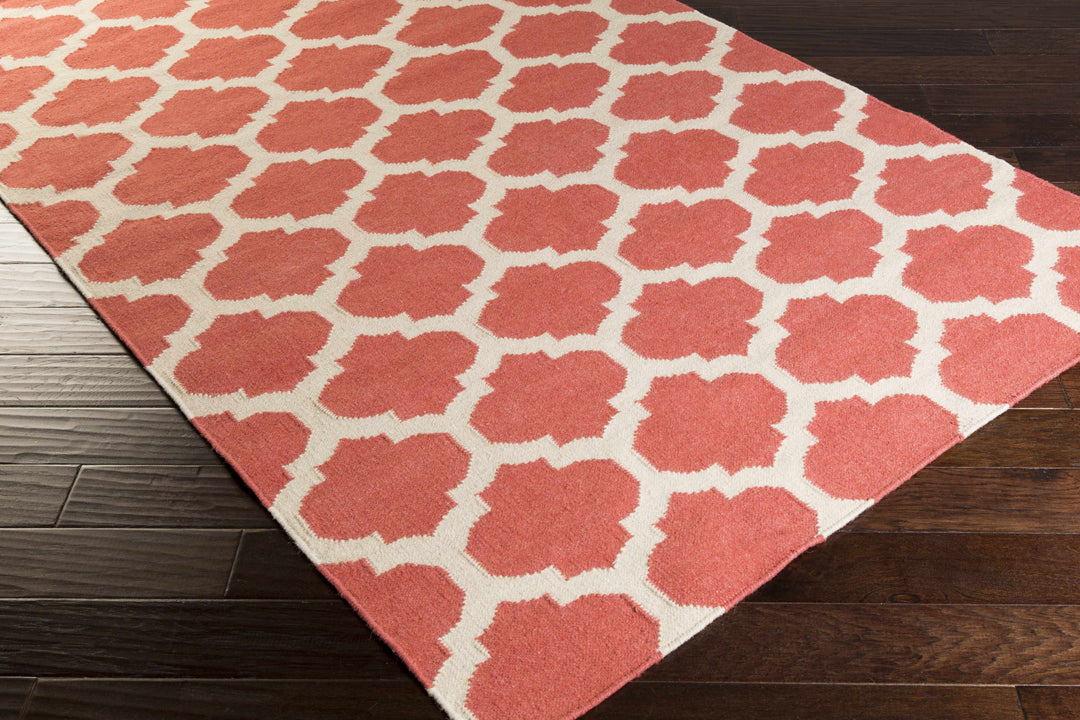 Whitelaw Contemporary Geometrical Peach And Beige Area Rug