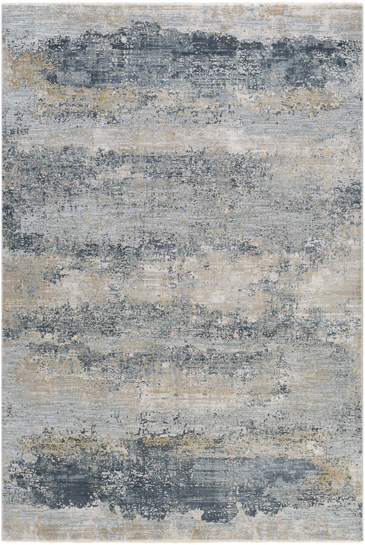 Gray Modern Abstract Machine Woven Rug