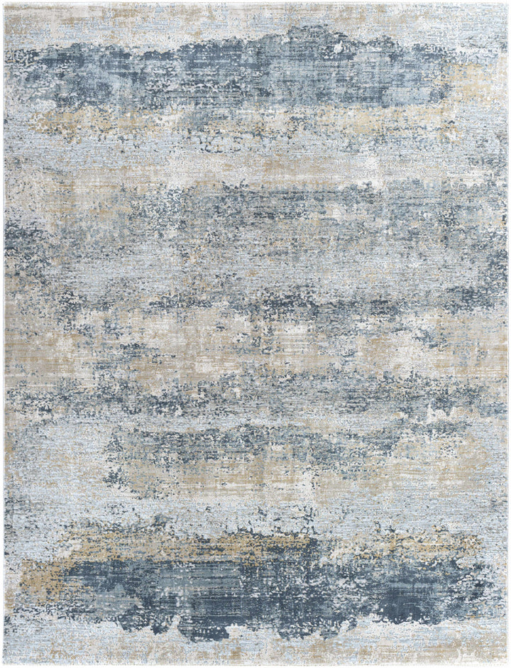 Gray Modern Abstract Machine Woven Rug
