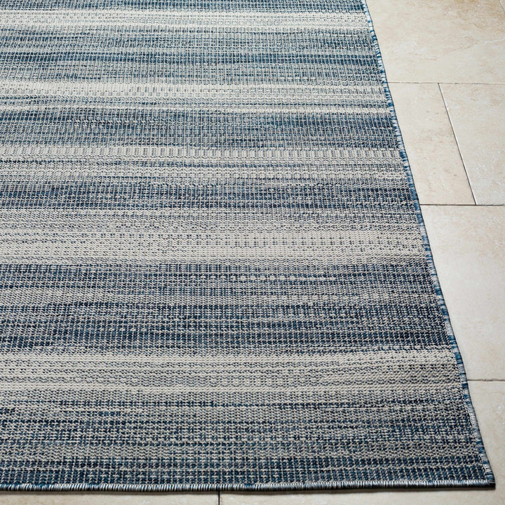 Wihe Contemporary Style Ivory And Blue Area Rug - The Rug Decor