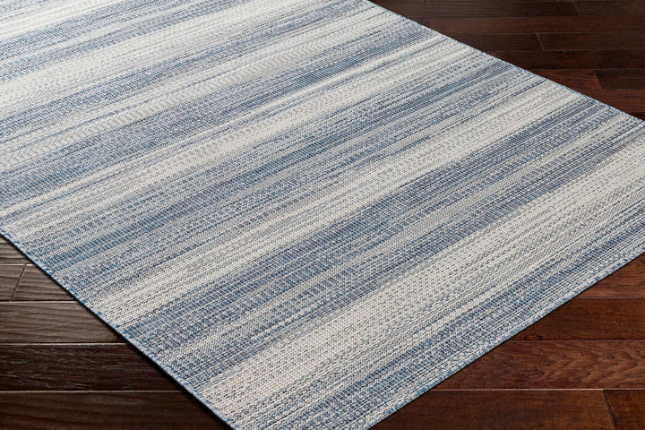 Wihe Contemporary Style Ivory And Blue Area Rug - The Rug Decor