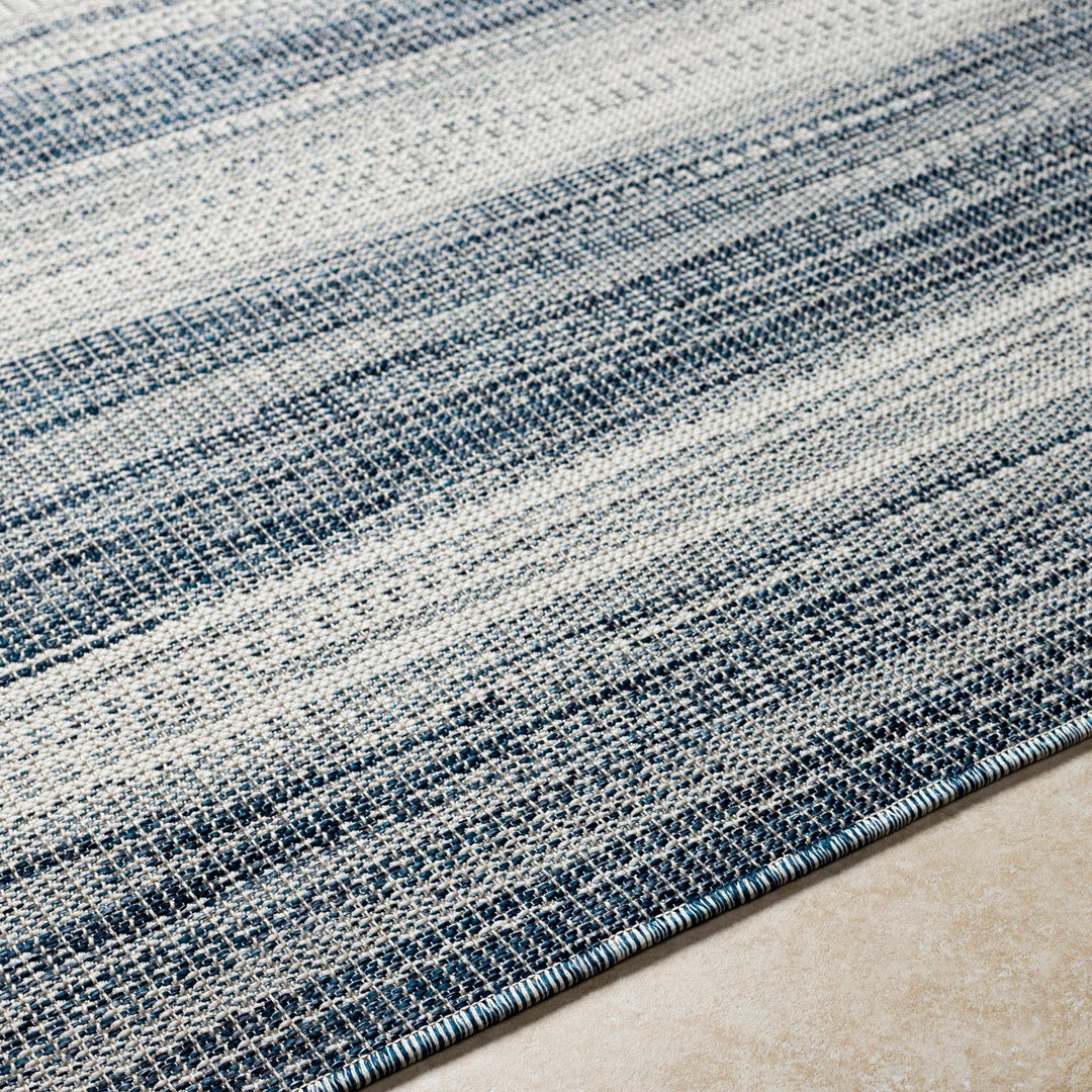 Wihe Contemporary Style Ivory And Blue Area Rug - The Rug Decor