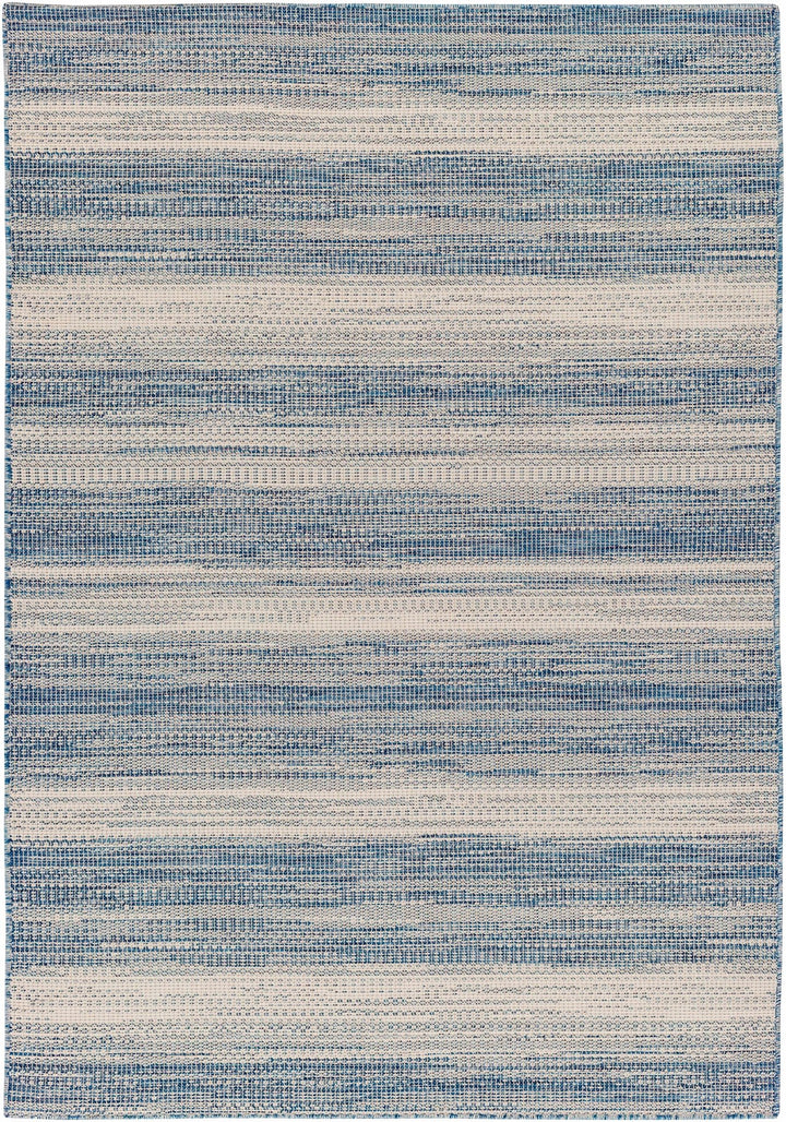 Wihe Contemporary Style Ivory And Blue Area Rug - The Rug Decor