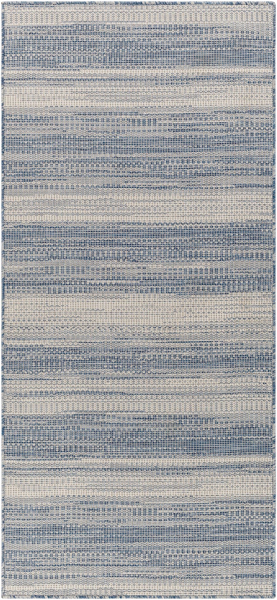 Wihe Contemporary Style Ivory And Blue Area Rug - The Rug Decor