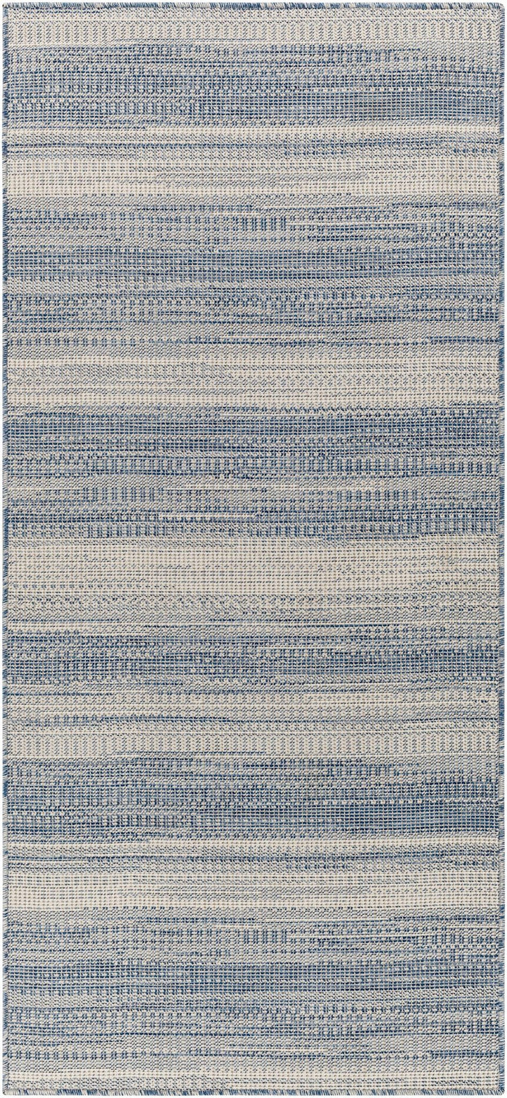 Wihe Contemporary Style Ivory And Blue Area Rug - The Rug Decor