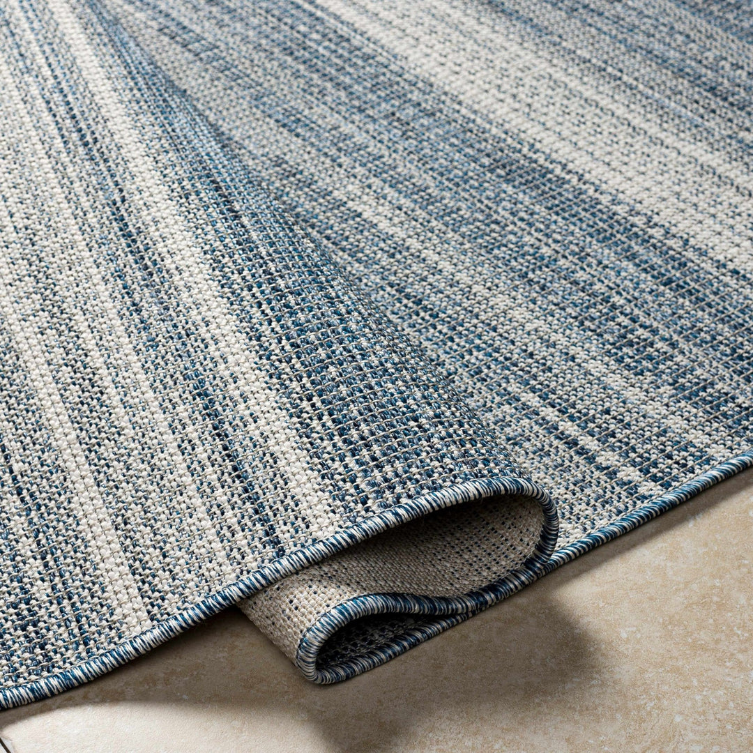 Wihe Contemporary Style Ivory And Blue Area Rug - The Rug Decor