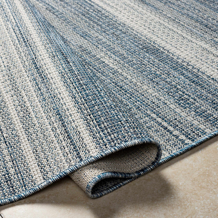 Wihe Contemporary Style Ivory And Blue Area Rug - The Rug Decor